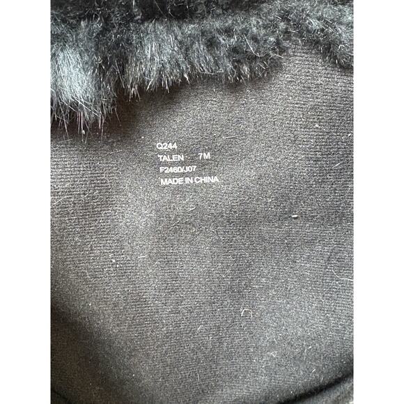 Coach Talen Womens 7M Black Leather Quilted Winter Boots Zip Up Faux Fur Q244 - Picture 6 of 6